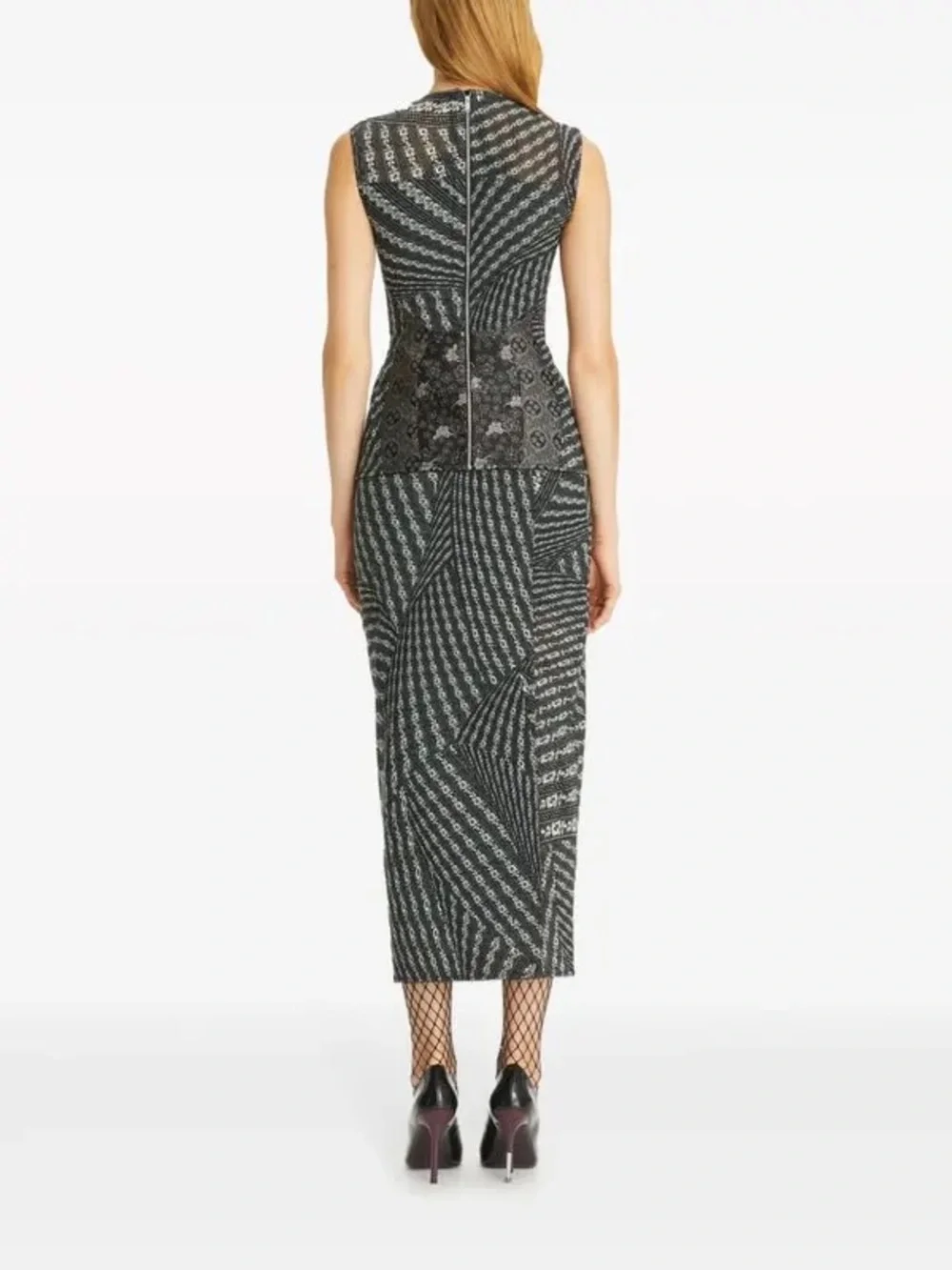 NWT $2330 Tory Burch Printed Mesh Skirt